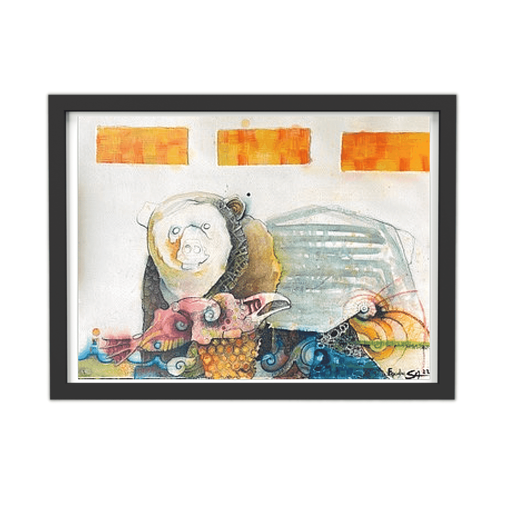 Pintura contemporánea de un oso