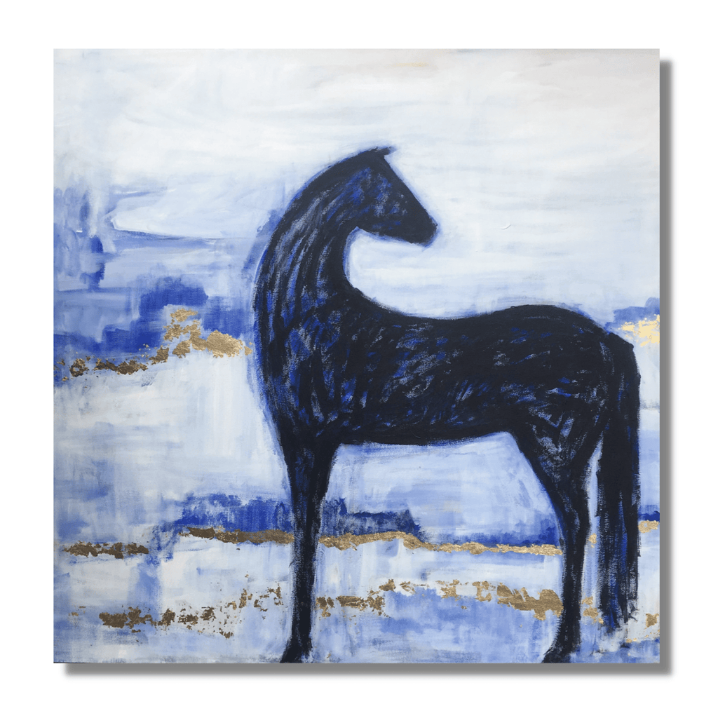Caballo azul y dorado- Montana Arts & Home